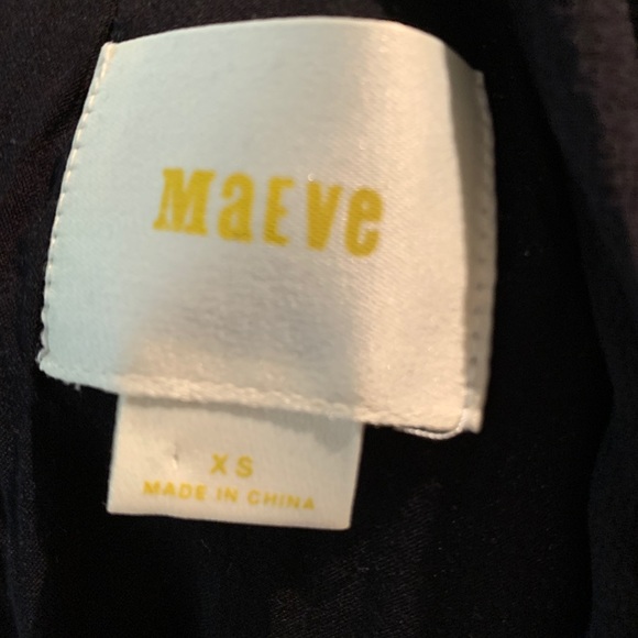 Anthropologie Maeve Black and Cream Asymmetrical hem Dress in XS - Picture 4 of 7